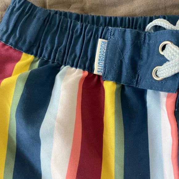 Rugged (Ruffle) Butts Sunset Stripe Swim Shorts Trunks Bathing Suit Size 5 Boys’ - Picture 2 of 6